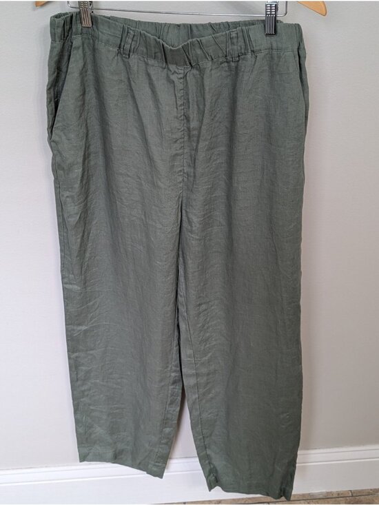 Quince Pants - Quince 100% European Linen Pants Womens Large Green Sustainable Eco Capsule